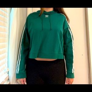 Green adidas cropped hoodie